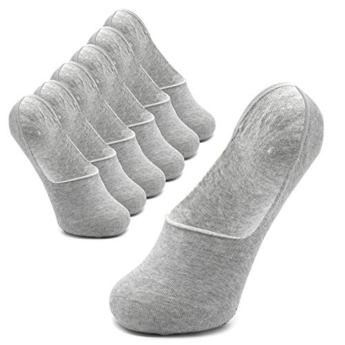 Piarini 6 Paar Invisible Socks Unsichtbare Füßlinge Damen Herren Sneakersocken grau 39 40 41 42 von Piarini