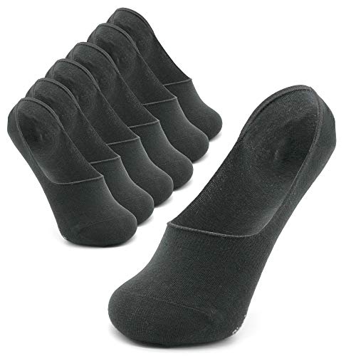 Piarini 6 Paar Invisible Socks Unsichtbare Füßlinge Damen Herren Sneakersocken schwarz 39 40 41 42 von Piarini