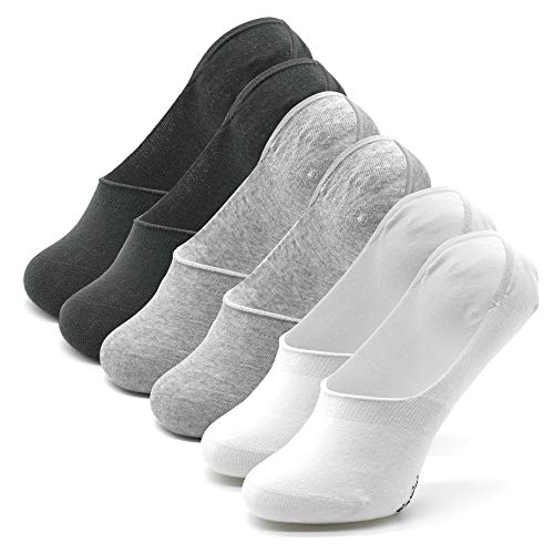 Piarini 6 Paar Invisible Socks Unsichtbare Füßlinge Männer Herren Sneakersocken grau schwarz weiß 47 48 49 50 von Piarini