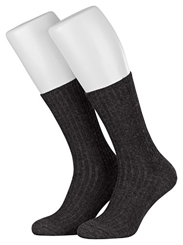 Piarini 6 Paar Norwegersocken Herren ohne Gummibund venenfreundlich Arbeitssocken Frotteesohle robust Wolle warme Wintersocken Schafwolle anthrazit 39 40 41 42 von Piarini