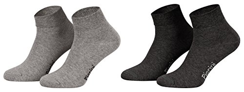 Piarini 8 Paar kurze Socken Kurzsocken Quarter Socken für Damen Herren - dünn ohne Gummibund - 4 Paar anthrazit/ 4 Paar grau 35-38 von Piarini