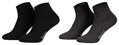 Piarini 8 Paar kurze Socken Kurzsocken Quarter Socken für Damen Herren - dünn ohne Gummibund - 4 Paar anthrazit/ 4 Paar schwarz 35-38 von Piarini