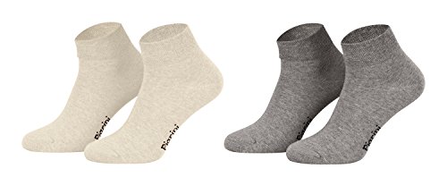 Piarini 8 Paar kurze Socken Kurzsocken Quarter Socken für Damen Herren - dünn ohne Gummibund - 4 Paar beige/ 4 Paar grau 47-50 von Piarini