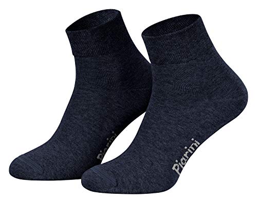 Piarini 8 Paar kurze Socken Kurzsocken Quarter Socken für Damen Herren - dünn ohne Gummibund - Blau Jeans 35-38 von Piarini