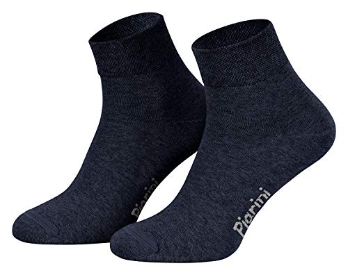 Piarini 8 Paar kurze Socken Kurzsocken Quarter Socken für Damen Herren - dünn ohne Gummibund - Blau Jeans 39-42 von Piarini