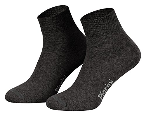 Piarini 8 Paar kurze Socken Kurzsocken Quarter Socken für Damen Herren - dünn ohne Gummibund - anthrazit 39-42 von Piarini