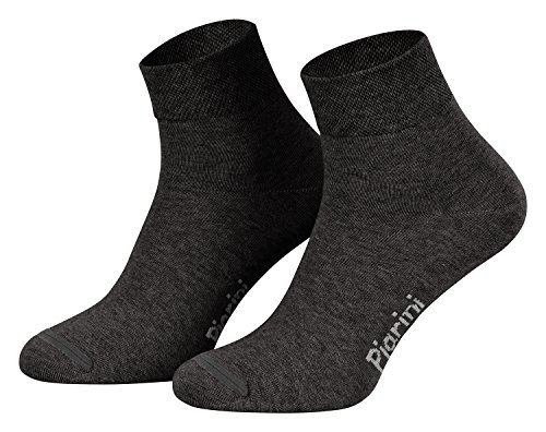 Piarini 8 Paar kurze Socken Kurzsocken Quarter Socken für Damen Herren - dünn ohne Gummibund - anthrazit 47-50 von Piarini