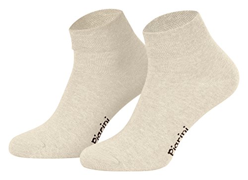 Piarini 8 Paar kurze Socken Kurzsocken Quarter Socken für Damen Herren - dünn ohne Gummibund - beige 35-38 von Piarini