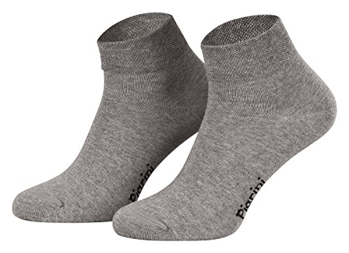 Piarini 8 Paar kurze Socken Kurzsocken Quarter Socken für Damen Herren - dünn ohne Gummibund - grau 35-38 von Piarini