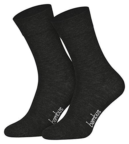 Piarini Bambussocken 6 Paar Herrensocken Anzugsocken lang anti geruch socken anthrazit von Piarini