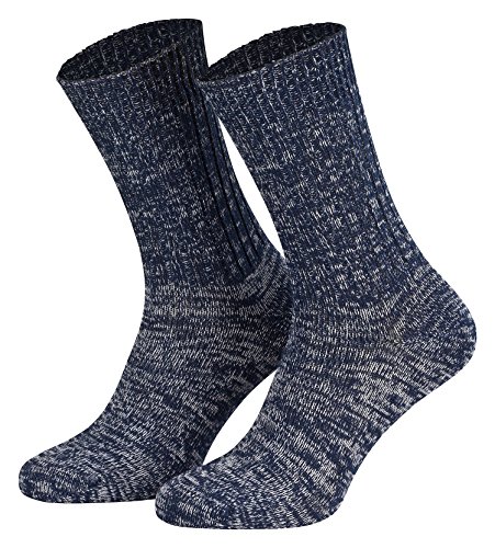 Piarini Baumwollsocken Jeanssocken für Herren und Damen aus atmungsaktive Baumwolle - 5er Pack - Blau Gr. 39-42 von Piarini