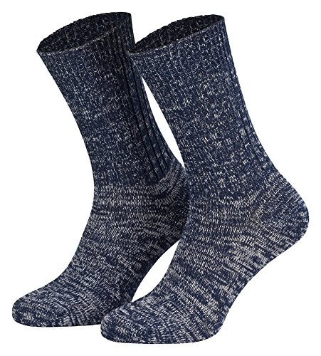 Piarini Baumwollsocken Jeanssocken für Herren und Damen aus atmungsaktive Baumwolle - 5er Pack - Blau Gr. 47-50 von Piarini