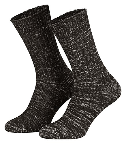 Piarini Baumwollsocken Jeanssocken für Herren und Damen aus atmungsaktive Baumwolle - 5er Pack - Schwarz Gr. 47-50 von Piarini