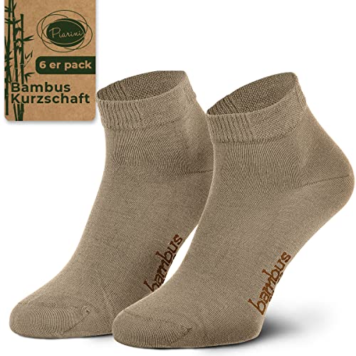 Piarini Gr. 43-46 6 Paar Bambussocken Herren-Socken kurz beige von Piarini
