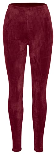 Piarini Winter Leggings Teddy Innenfleece - Thermo Leggings extra kuschelig warm in Weinrot Gr.S-M von Piarini