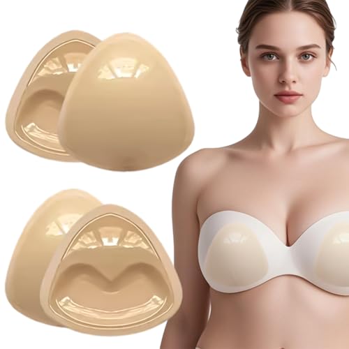 Klebe BH Doppelseitig, 2 Paare Klebe-BHS Große Brust Sticky Bra Pads Push Up, Wiederverwendbar & Waschbar Nippli Pads, Selbstklebende Brustpolster für Frauen Klebe BH Doppelseitig, 2 Paare Klebe-BHS Große Brust Sticky Bra Pads Push Up, Wiederverwendbar & Waschbar Nippli Pads, Selbstklebende Brustpolster für Frauen von Piashow