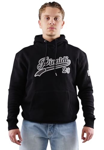 Picaldi® Hoodie Classical | Kapuzenpullover mit Kängurutasche | Pullover mit aufgesticktem Logo (L, Black) von Picaldi