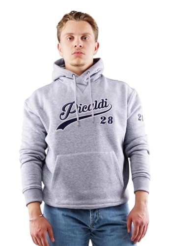 Picaldi® Hoodie Classical | Kapuzenpullover mit Kängurutasche | Pullover mit aufgesticktem Logo (L, Grey) von Picaldi