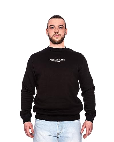 Picaldi® Sweatshirt Berlin | Streetwear Sport Casual Pullover | Rundhalsausschnitt (L, Black) von Picaldi