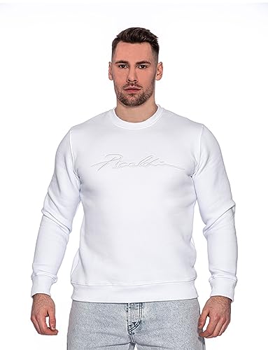 Picaldi® Sweatshirt Signature | Streetwear Sport Casual Pullover | Rundhalsausschnitt (L, White) von Picaldi