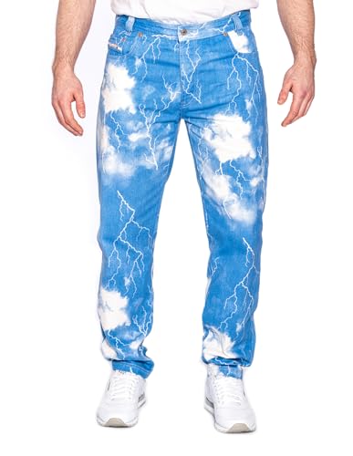Picaldi® Zicco 472 Flash Jeans | Loose & Relaxed Fit | Karottenschnitt Hose | Lässig & Locker Geschnitten | Patterned (W36/L30, Blue) von Picaldi