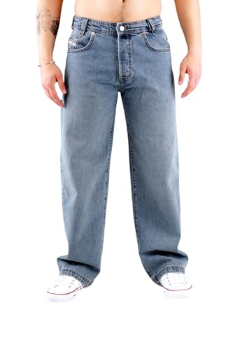 Picaldi Herren Jeans Zicco 474 Enemy – Baggy Fit mit Straight Leg, Washed Greyblue Denim, 5-Pocket-Style, 100 % Baumwolle, Urban Streetwear, Tiefer Schritt, Lässiger Look von Picaldi