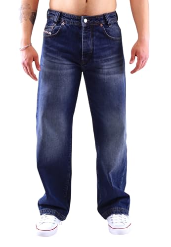 Picaldi Herren Jeans Zicco 474 Tindery – Baggy Fit mit Straight Leg, Washed Dark Blue Denim, 5-Pocket-Style, 100 % Baumwolle, Tiefer Schritt, Urban Streetwear, Weiter Schnitt von Picaldi