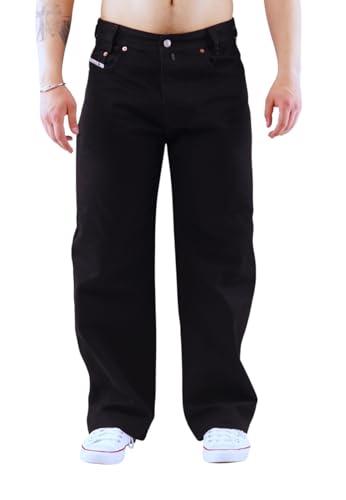 Picaldi Herren Jeans Zicco 474 Black – Baggy Fit mit Straight Leg, Clean Black Denim, 5-Pocket-Style, 100 % Baumwolle, Urban Streetwear, Tiefer Schritt, Lässiger Look von Picaldi