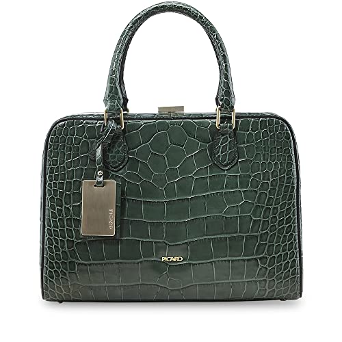 Picard Damen Shopper Weimar mit Krokoprägung aus Kalbsleder in der Farbe Pinegreen Grün, 492936N1S9 von Picard