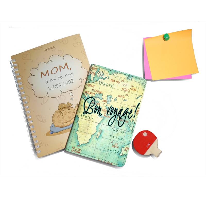 Picasatravel Kunstleder Passport Covers | Passhalter Für Reisen [Name Angepasst] Weltkarte Bon Voyage von PicasaTravel