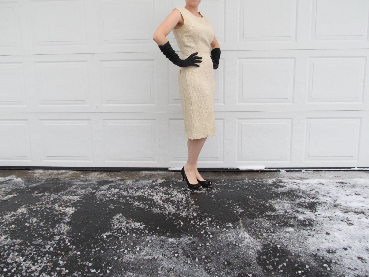 1960S Silvester Metallic Gold Wackelkleid, Verrückte Männer, Cocktailparty 1960S Silvester Metallic Gold Wackelkleid, Verrückte Männer, Cocktailparty von PicassosStudio