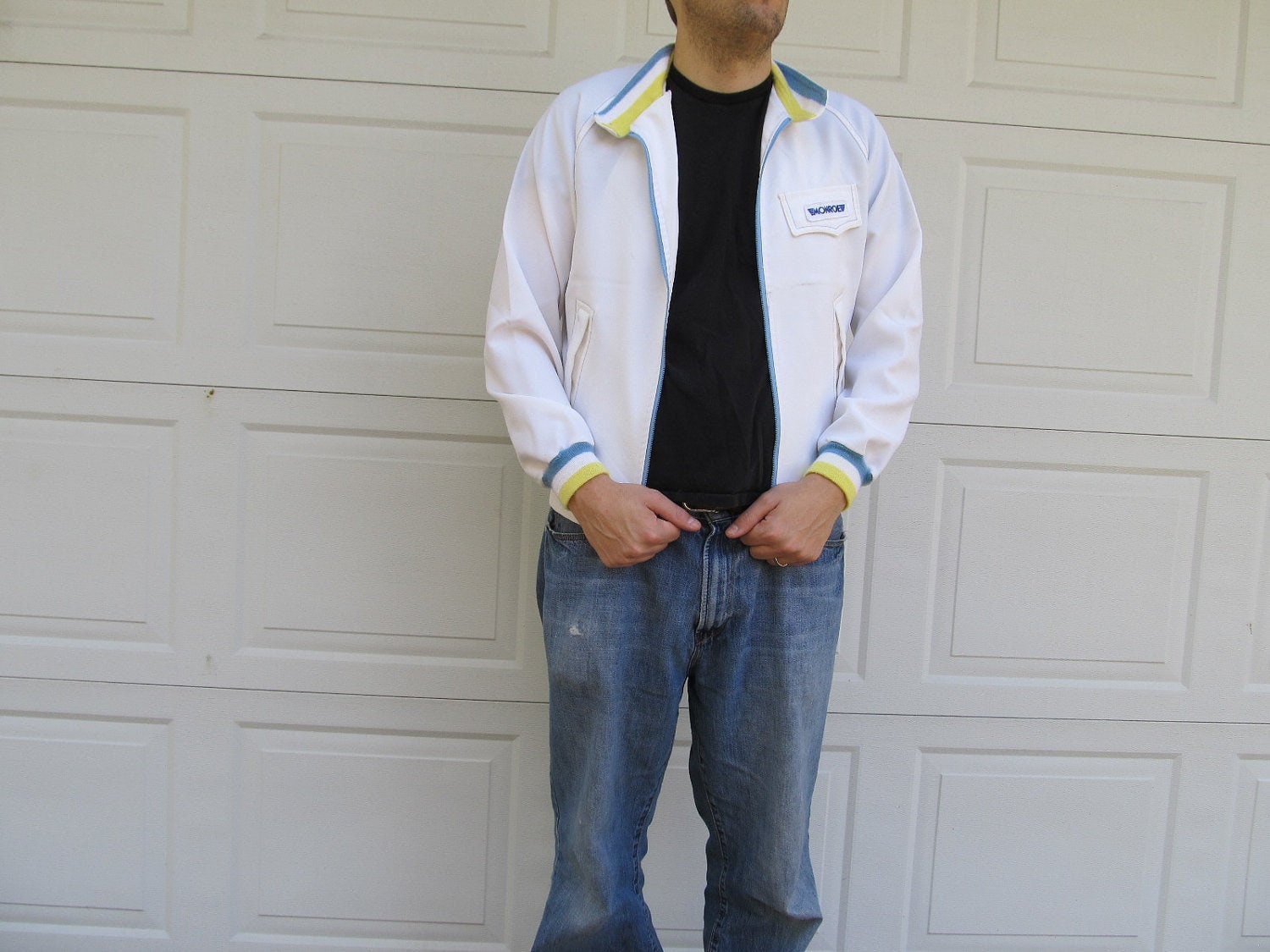 70Er Jahre Rennsportjacke Aus Den Jahren Mit Frotteebesatz von PicassosStudio