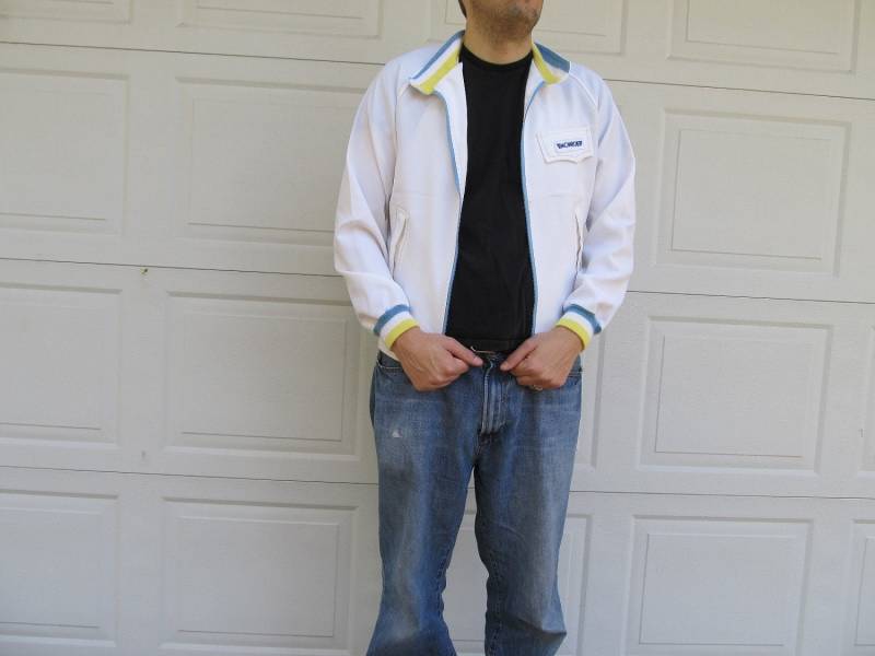 70Er Jahre Rennsportjacke Aus Den Jahren Mit Frotteebesatz von PicassosStudio