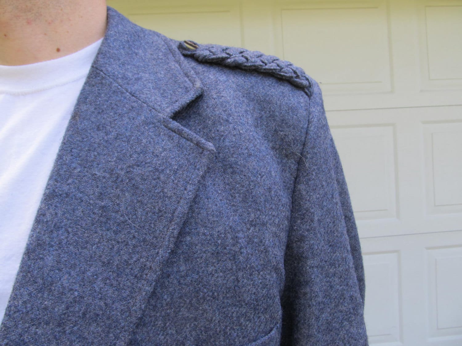 Vintage Shetland Wolle Blauer Herren Wollmantel, Xxxl, 56 X 53 von PicassosStudio