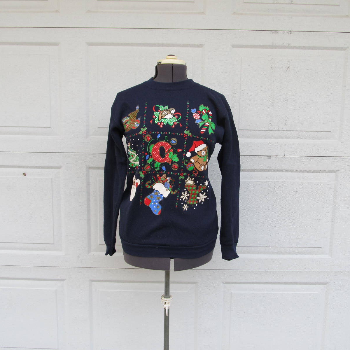 Vintage Ugly Christmas Pullover, Sweatshirt, 1980Er Jahre Joy, Large von PicassosStudio