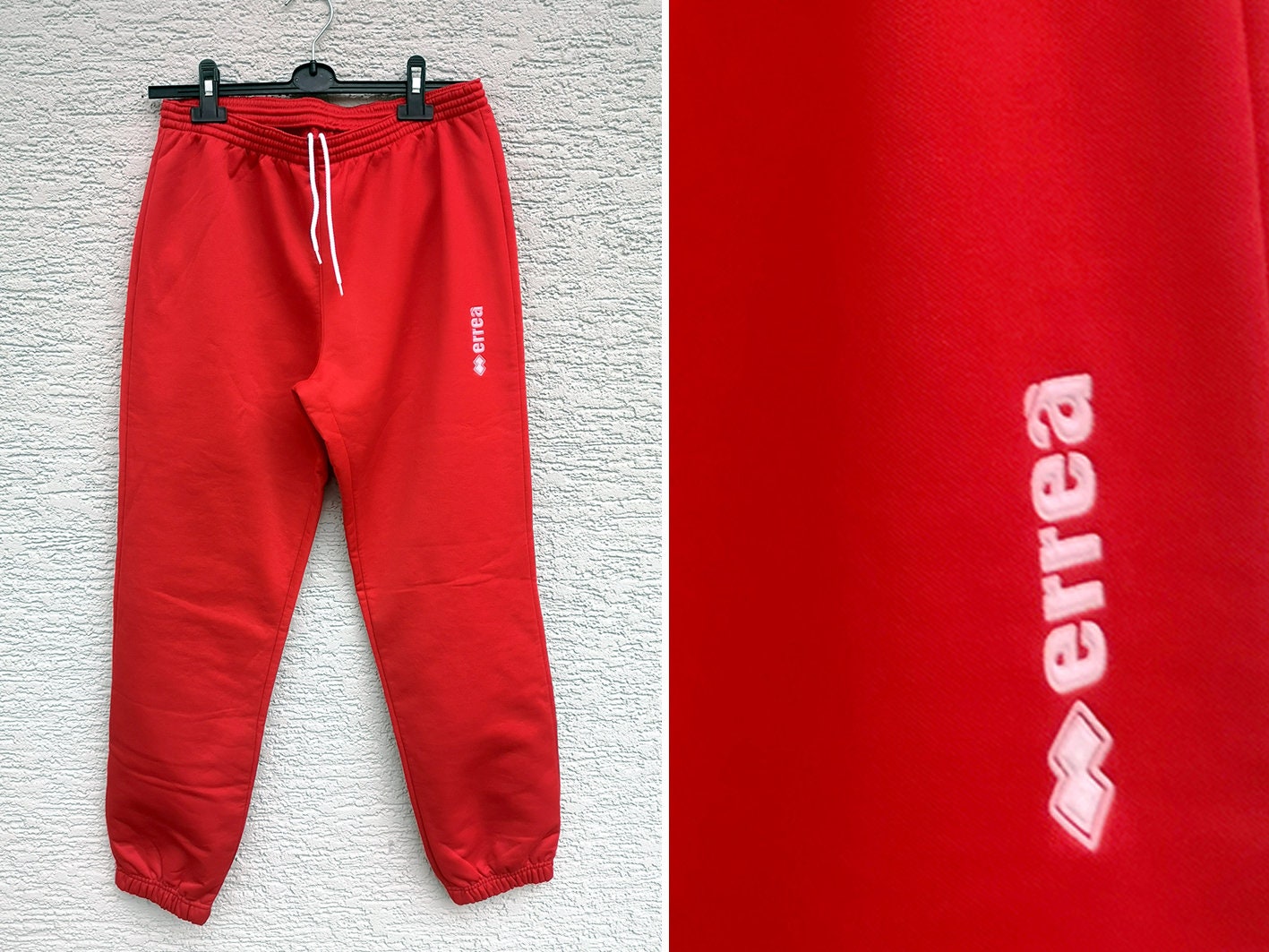 Herren Vintage Errea Trainingshose | Rote Hip Hop Sport Hose Größe Small Oldskool Sportkleidung von PiccobelloVintage