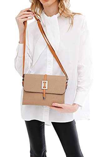 Piccola Lala Damen Mamdmra100133 Schultertasche, Beige (Visón) von Piccola Lala