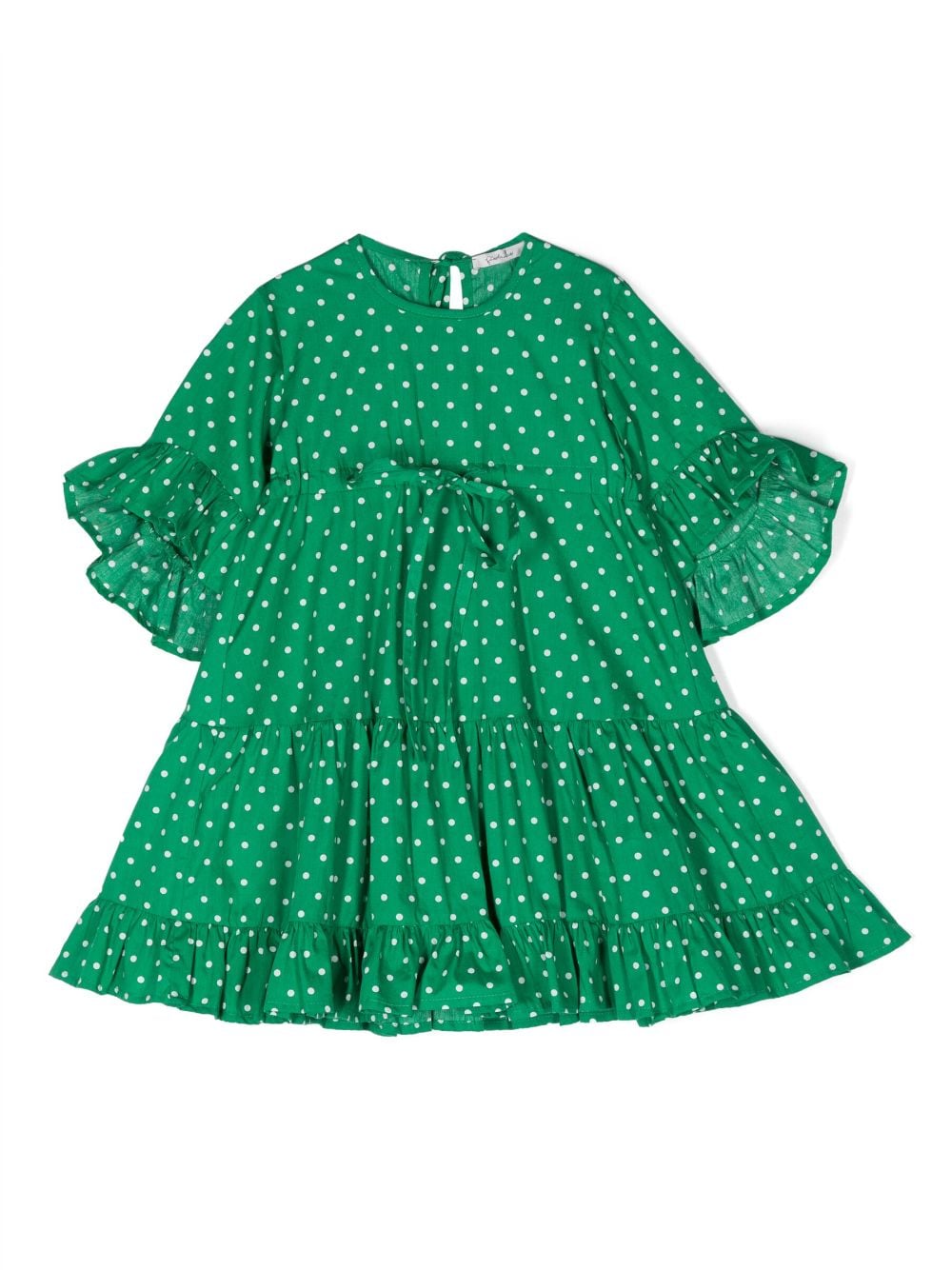 Piccola Ludo Kleid mit Polka Dots - Grün von Piccola Ludo