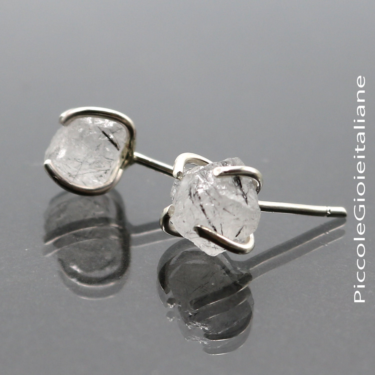 925 Silber Ohrringe, Ohrringe Rutilio Rau Grobe Rohsteine, Edelstein Edelsteine von PiccoleGioieitaliane