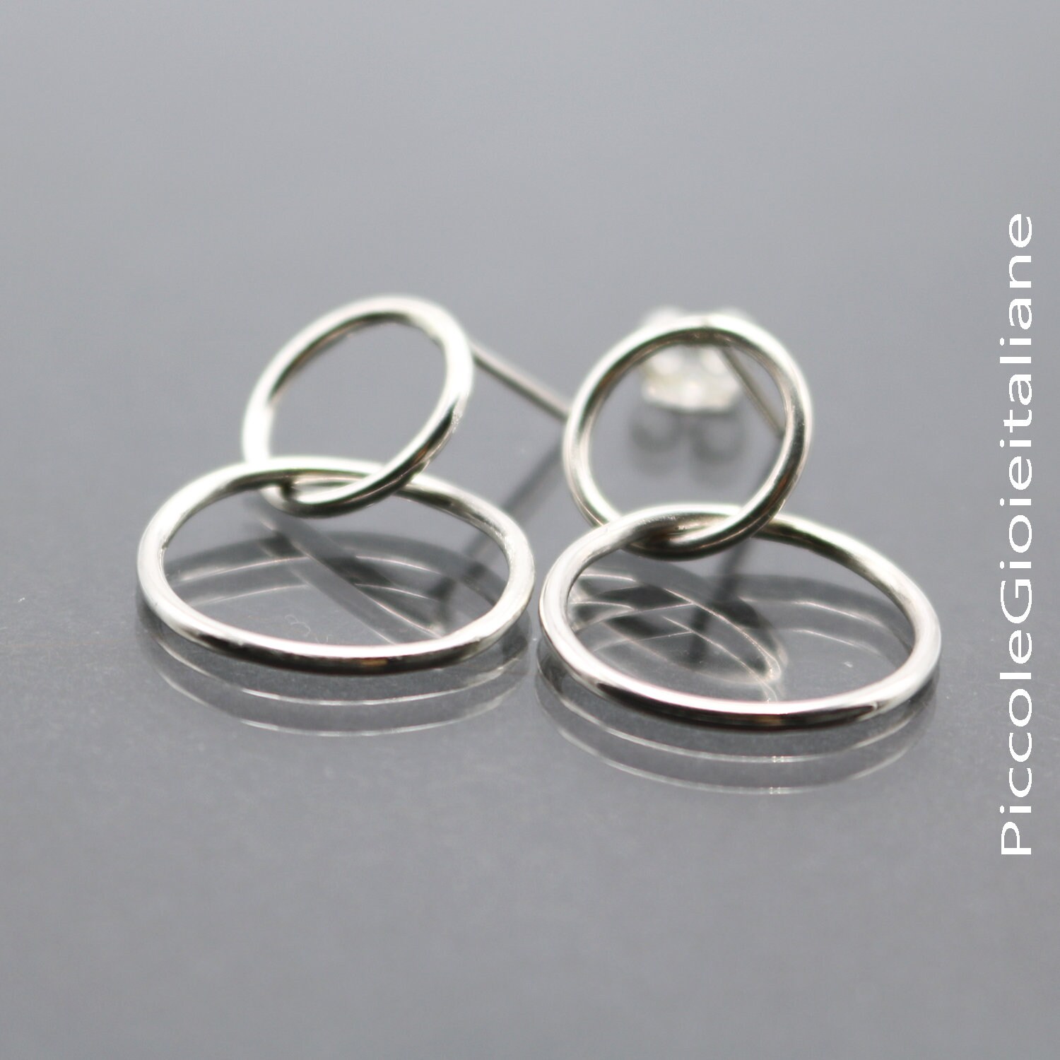 Silber Ohrringe 925, Creolen, Infinity Ohrringe, Karma Minimale Handwerk Moderne von PiccoleGioieitaliane