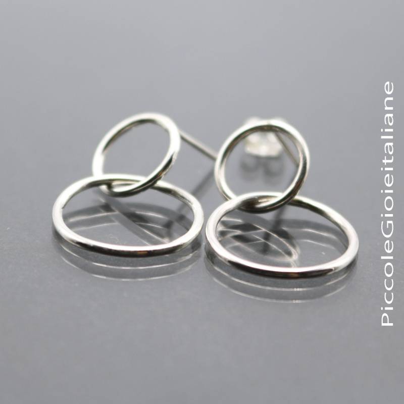 Silber Ohrringe 925, Creolen, Infinity Ohrringe, Karma Minimale Handwerk Moderne von PiccoleGioieitaliane