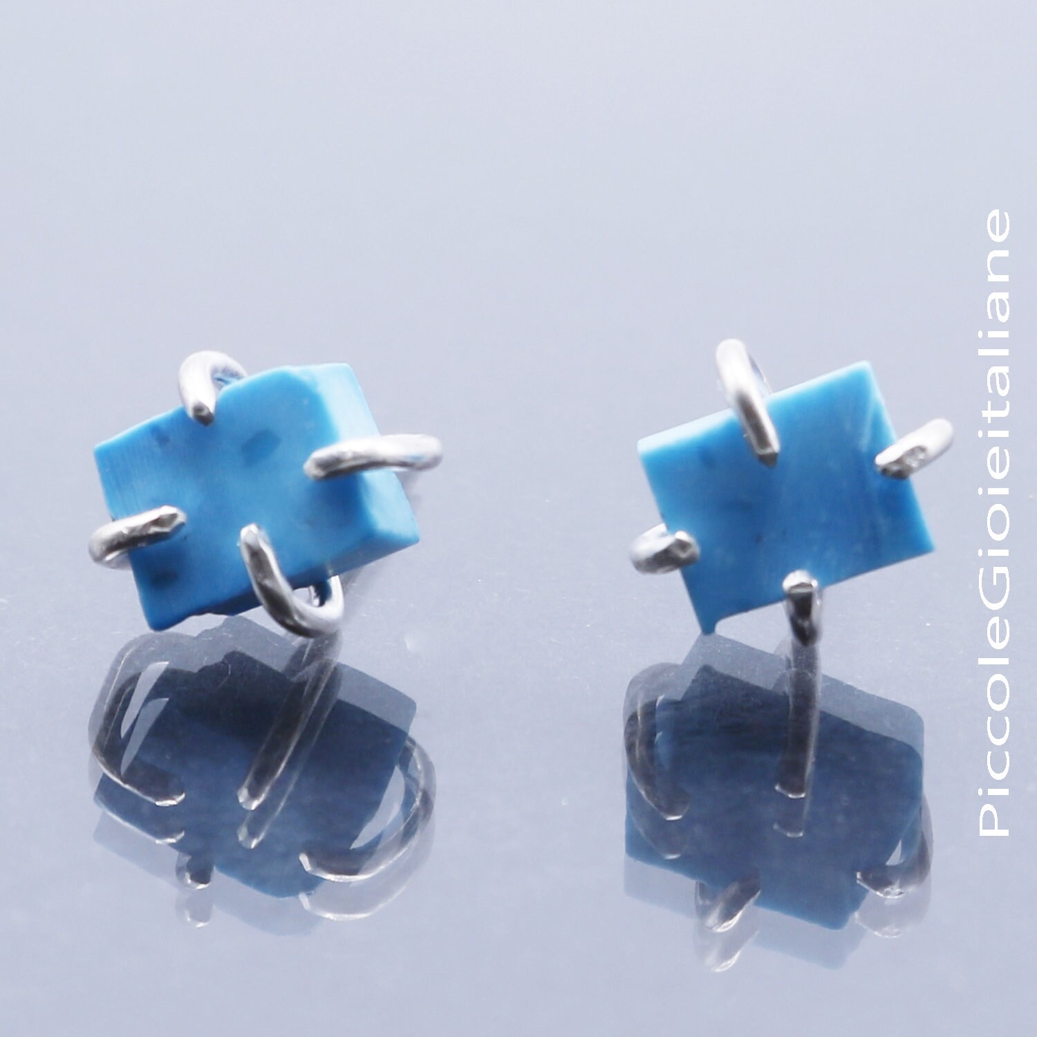 Türkis Ohrringe 925 Silber Ohrringe, Rohe Edelsteine, Edelstein Rohsteine, Rau von PiccoleGioieitaliane
