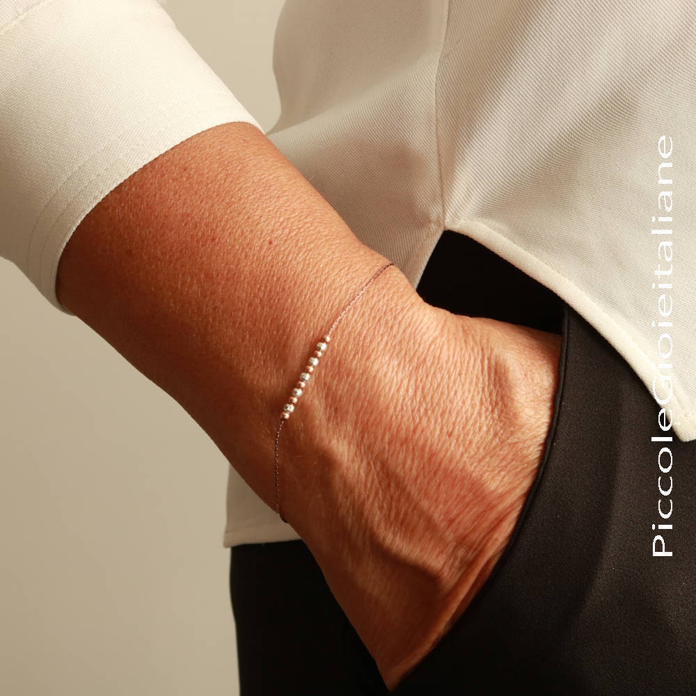 sterling Silber 925 Rosa Armband Manschette Armreif Rosa Gold Handgefertigt Dünn Minimal Gold von PiccoleGioieitaliane