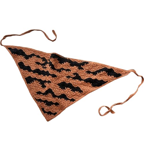 Einzigartiger Totenkopf-Strick-Dreieck-Bandana-Stirnband, vielseitiger gestrickter Haarschal, weich und atmungsaktiv, für Mode- von Piceioep