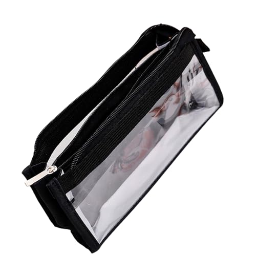 Federmäppchen mit großem Fassungsvermögen, transparent, Cartoon-Box, 6-lagig, Schul- und Bürobedarf, Schwarz von Piceioep