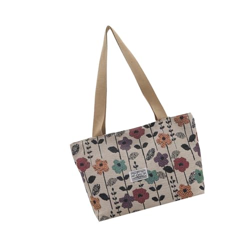 Geräumige Retro Inspirierte Leinwandtasche Für Den Täglichen Gebrauch Praktisch Mit Organisatorischen Taschen Und Bequemer Riemen Leichtbüchertasche von Piceioep