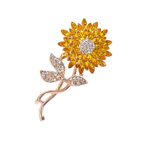Glitzernde Strass-Sonnenblumen-Brosche mit sicherem Verschluss, leichtes Design für Hochzeiten, Partys und den täglichen Gebrauch, glitzernde Party-Brosche von Piceioep