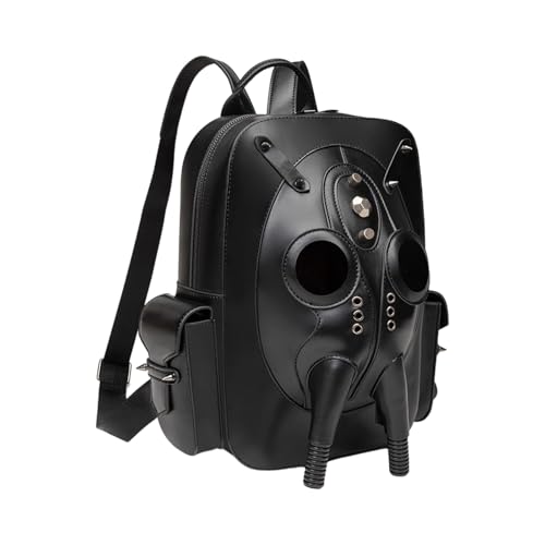 Herren Frauen Punk Alien Rucksack Einzigartige Xenomorph Form PU Daypack Creative School Tasche Große Aufbewahrungsfächer Ästhetische Umhängetasche von Piceioep