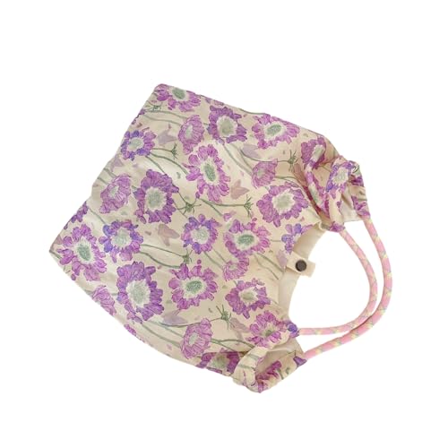 Piceioep Ästhetische Leinwand Getötet Tasche Wiederverwendbare Schulter Für Frauen Freizeit Urlaub Einkaufsarbeit Fitnessstudio Spitzen Stofftaschen Geschenk Blumenleinwand von Piceioep