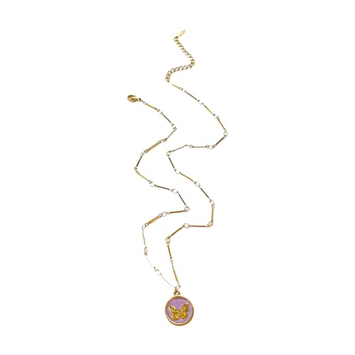 Piceioep Artistics Emaillierter Schmetterlings-Schmuck, zarte Anhänger-Halskette, bequeme Passform, lässiges bis formelles Accessoire, bunter Tropfen-Schmetterlings-Anhänger, Einheitsgröße, Wie Piceioep Artistics Emaillierter Schmetterlings-Schmuck, zarte Anhänger-Halskette, bequeme Passform, lässiges bis formelles Accessoire, bunter Tropfen-Schmetterlings-Anhänger, Einheitsgröße, Wie von Piceioep